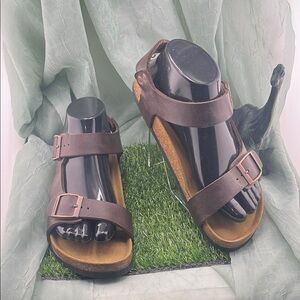 Aerothotic Brown Faux Leather Sandals EU 38